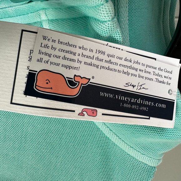 Vineyard Vines Saltwater Quarter-Zip Pullover Men's XL Aqua Teal - NWT - Picture 7 of 8